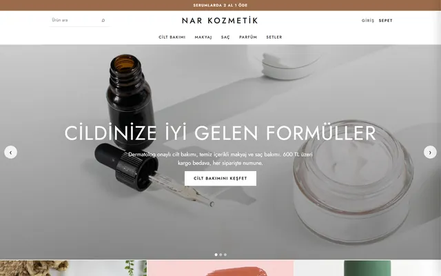 Nar Kozmetik demo mağazası
